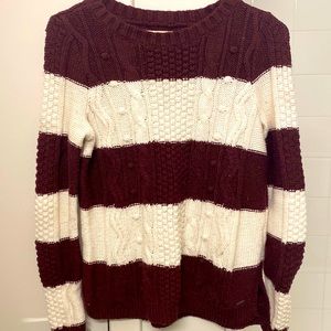 Knitted Burgundy Crew Sweater (Hollister)